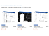 Снимок экрана с изображением сертифицированных восстановленных консолей PlayStation 5 от Sony на PlayStation Direct