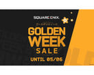 Рекламная картинка к распродаже Golden Week Sale 2025 от Square Enix с надписью Golden Week жирными буквами и датами события внизу. (Источник изображения: Square Enix)
