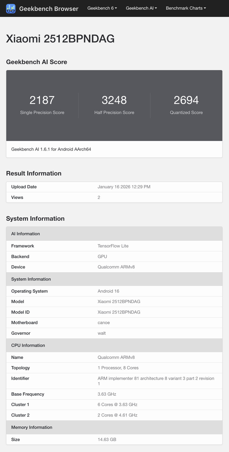 (Источник изображения: Geekbench)