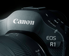 Крупный план фотоаппарата Canon EOS R1.