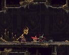 Изображение, на котором изображены Покаявшийся и враг в игре «Blasphemous 2».