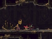 Изображение, на котором изображены Покаявшийся и враг в игре «Blasphemous 2».