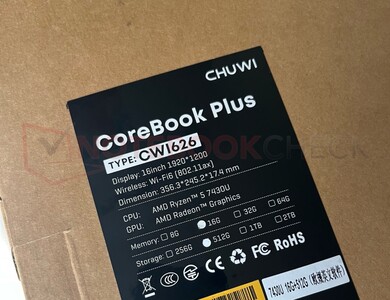 Даже на упаковке Chuwi CoreBook Plus рекламируется Ryzen 5 7430U ...