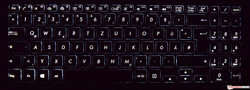 Клавиатура Asus ZenBook Flip 15 с активной подсветкой