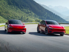 Tesla Model Y и Model 3 в ультракрасном цвете. (Источник изображения: Tesla)