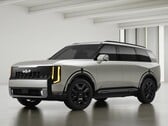 На фотографии представлен автомобиль Kia Telluride 2027 года в цвете «Ivory Silver»