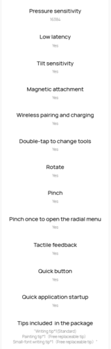 Huawei приводит список возможностей M-Pencil Pro на своем сайте.