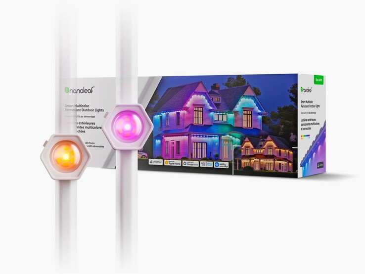 Умные многоцветные постоянные светильники Nanoleaf для наружного освещения в Европе. (Источник изображения: Nanoleaf)