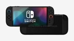 Утечка рендеров Nintendo Switch 2 показывает, что ее дисплей гораздо больше, чем у предшественницы. (Источник изображения: 91Mobiles & OnLeaks)