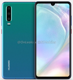 Внешний вид Huawei P30 очень напоминает дизайн его предшественников, однако вырез вверху дисплея стал меньше (Изображение: 4pda)