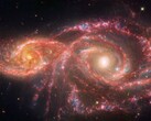 Изображение, полученное Космическим телескопом Джеймса Уэбба, показывает слияние двух галактик IC 2163 и NGC 2207. (Источник изображения: © NASA, ESA, CSA, STScI)