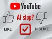 Баннер для YouTube AI slop rating показан