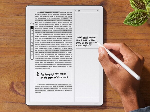Kindle Scribe (3-е поколение) имеет более крупный 11-дюймовый дисплей и улучшенные возможности для письма. (Источник изображения: Amazon)