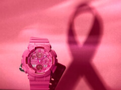 Casio и Фонд исследований рака груди объединились, выпустив модель часов G-Shock GMAS145PK-4A с розовой лентой. (Источник изображения: Casio)