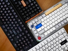 Keychron K4 HE, Epomaker Galaxy100, NuPhy Kick75, механические клавиатуры Wobkey Rainy75 сверху