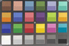Снимок калибровочной таблицы ColorChecker. Эталонный цвет - в нижней половине каждого поля.
