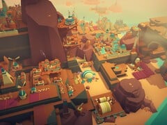 Изображение зданий в Islanders, которая сейчас продаётся в Steam со скидкой 70%.
