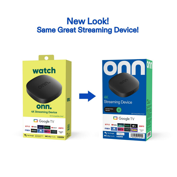 Onn 4K также будет поставляться в новой упаковке. (Источник изображения: Walmart)