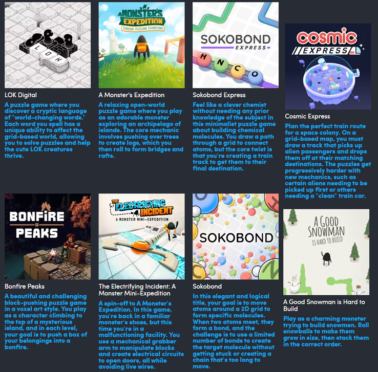 Все игры, включенные в коллекцию Draknek and Friends (Источник изображения: Humble Bundle)