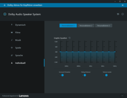 Интерфейс ПО Dolby Audio