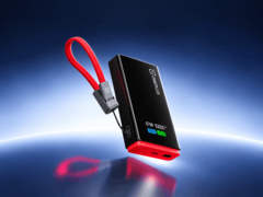 Пауэрбанк OnePlus 67W SuperVOOC со встроенным дисплеем и красным кабелем