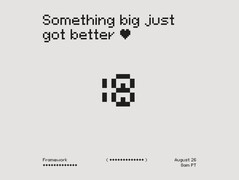  Тизер анонса рамочки со смайликом, перевернутым влево, чтобы показать число 18