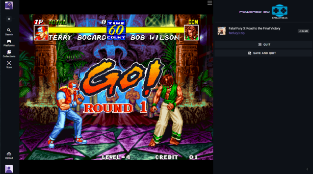 Fatal Fury 3 на Neo Geo, запущенная в браузере. Neo Geo потребовалось немного подправить, но работает она хорошо (Источник изображения: Notebookcheck)