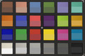 ColorChecker. Исходные цвета представлены в нижней половине каждого блока - вспомогательная камера