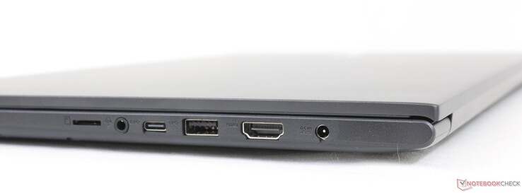 Правая сторона: слот microSD, аудио разъем, USB-C, USB-A 3.2 Gen. 1, HDMI 1.4