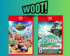 Розничные коробки Mario Kart World и The Legend of Zelda: Tears of the Kingdom с логотипом Woot (Источник изображения: Amazon, Woot с правками)