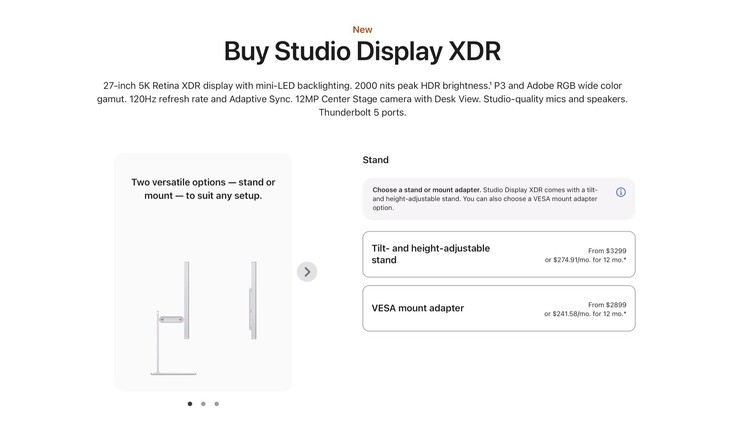 Модель Apple Studio Display XDR с адаптером VESA теперь стоит на 400 долларов дешевле.