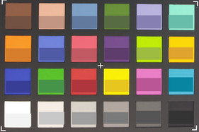 Калибровочная таблица ColorChecker. Эталонные цвета показаны в нижней части каждого сегмента.