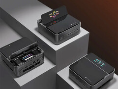 Дисплей состояния мини-ПК Machenike GTS может отображать основные показатели в разных позах. (Источник изображения: Machenike)