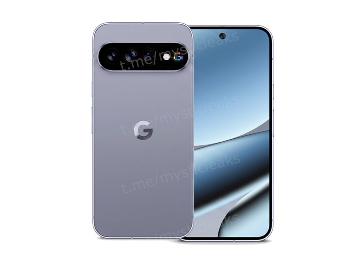Сгенерированный искусственным интеллектом рендер задней панели Pixel 11 Pro, демонстрирующий массив RGB-светодиодов