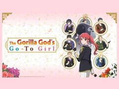 Промо-изображение The Gorilla God's Go-To Girl демонстрирует главную героиню и ее ухажеров. (Источник изображения: Kadokawa)