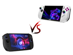 Legion Go 2 и MSI Claw A8 на официальных изображениях. (Источник изображения: Lenovo &amp;amp; MSI - отредактировано)