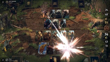 Изображение, на котором запечатлена битва в игре «Thronebreaker: The Witcher Tales».