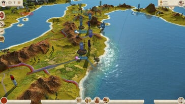 Изображение, на котором показана карта мира в игре «Total War: Rome Remastered».