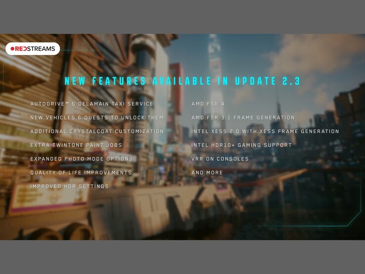 Обзор обновления 2.3 для Cyberpunk 2077. (Источник изображения: Cyberpunk 2077 на YouTube)