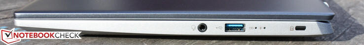 Правая сторона: аудио разъем, USB Type-A 3.1, слот для замка Kensington