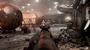 На изображении: скриншот игрового процесса из игры «Atomic Heart».