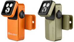 Модели Olight Oclip 2 Pro (слева) и Oclip 2 Ultra (справа) оснащены наклоняемыми головками и поворотными зажимами для удобного направления луча света.