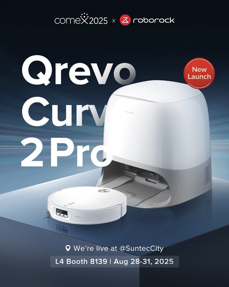 Робот-пылесос Roborock Qrevo Curv 2 Pro. (Источник изображения: Roborock через Facebook)