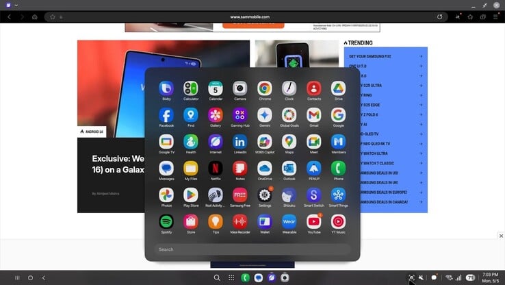 Samsung DeX в One UI 8. (Источник изображения: SamMobile)