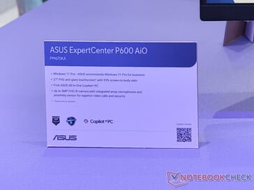 Основные характеристики Asus ExpertCenter P600 AiO (Источник изображения: Notebookcheck)