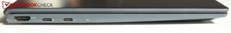 Слева: HDMI 2.1, 2x Thunderbolt 4 (USB-C, PowerDelivery, DisplayPort)