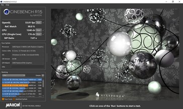 Cinebench R15 от аккумулятора