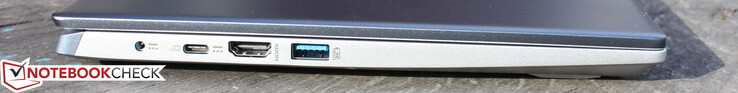 Левая сторона: разъем питания (проприетарный), USB Type-C 3.1 (PD и DisplayPort), HDMI, USB Type-A 3.1