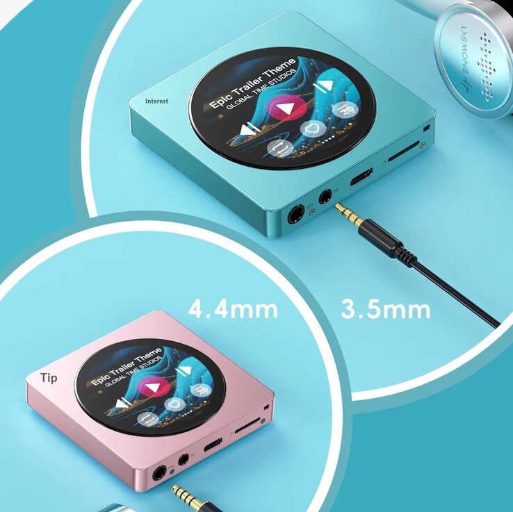 Fiio Snowsky Disc DAP поддерживает небалансные наушники 3,5 мм и балансные наушники 4,4 мм.