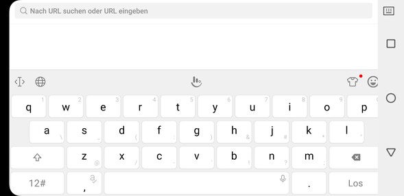 Using the default keyboard in landscape mode
